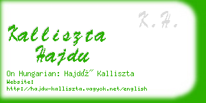 kalliszta hajdu business card